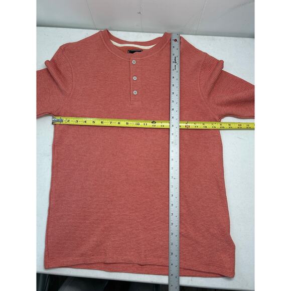 ANAPO Men's Waffle Long Sleeve Henley in Salmon. Size Small. NWOT - Picture 3 of 6